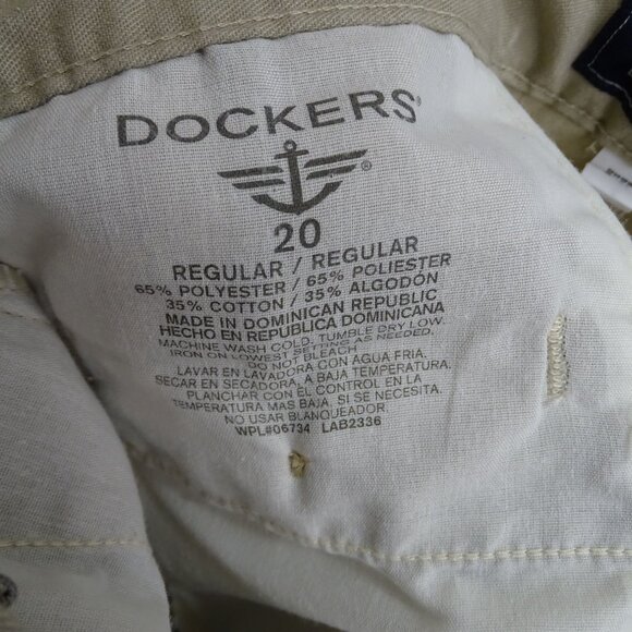 Dockers Tan Khaki Pants Boys Size 20 Regular School Uniform Flat Front FLAW - Picture 6 of 12